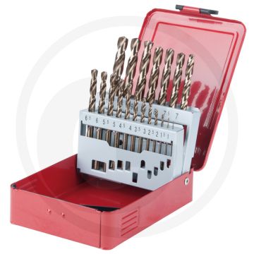 Ks tools hss-g co 5 forets hélicoïdaux en coffret acier, 19 pièces, 1-10 mm - acier allié au cobalt de haute qualité