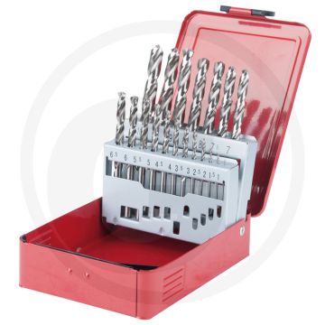 Ks tools forets hélicoïdaux hss-g en coffret acier, 19 pièces, 1-10 mm - métal, bois, plastique