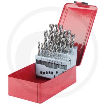Ks tools forets hélicoïdaux hss-g en coffret acier, 25 pièces, 1-13 mm - coupe à droite, angle conique 118°, angle hélicoïdal 20-30