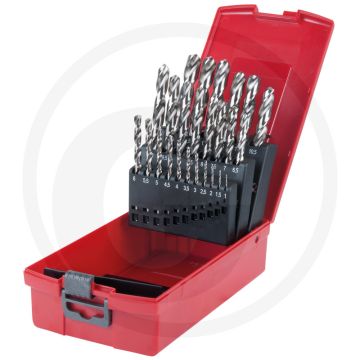Ks tools hss-g spiraalboor-set in kunststofcassette, 25-delig, 1-13 mm - rechtssnijdend, 118° spitshoek