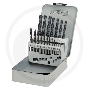 Ks tools hss-r spiraalboren in staalcassette, 19-delig, 1-10 mm - geschikt voor metaal, hout en kunststof