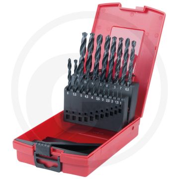 Ks tools hss-r spiraalborenset 19-delig, 1 - 10 mm - metaal, hout en kunststof