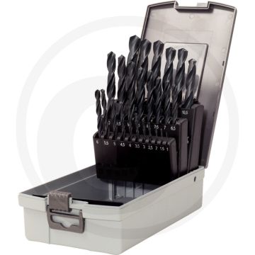 Ks tools hss-r spiraalboor-set 25-delig in kunststofcassette, 1-13 mm, din 338, rechtssnijdend, 118° spitshoek, voor metaal, hout en kunststof
