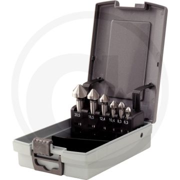 Ks tools hss co 5 verzinkboren-set 90° in kunststof cassette 6-delig - kobaltlegering hss co 5