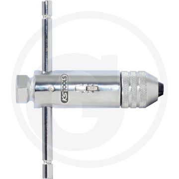 Ks tools omschakelbaregereedschapsratel met fijne vertanding, 100 mm - omschakelbaar, zweibacken-spannfutter, quergriff - m5 tot m12