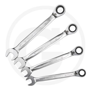 Ks tools gearplus® ratelringsteeksleutelset, omschakelbaar, 4-delig, 24-32 mm, 72 tanden