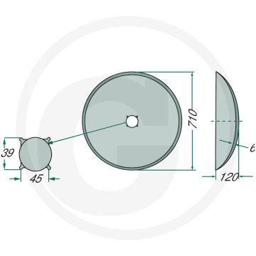 Eggeschijf glad, Ø: 710 x 6 mm - dikte: 6mm