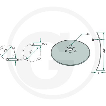 Schijf glad, Ø: 220 x 4 mm - buiten-Ø: 220mm