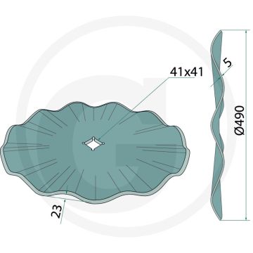 Snijschijf gegolfd, Ø: 490 x 5mm - dikte: 5mm