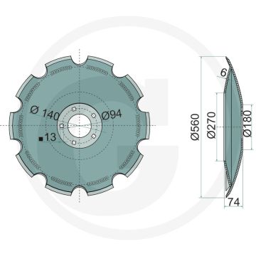 Eggeschijf getand, Ø: 560 x 6 mm - 10 tanden