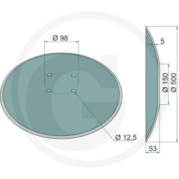 Eggeschijf glad, Ø: 500 x 5 mm - buiten-Ø: 500mm