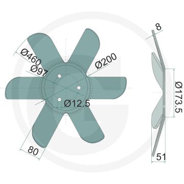 Abstandsscheibe links, Stern - Außendurchmesser: 460 mm