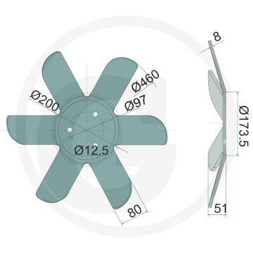 Abstandsscheibe rechts, Stern - Außendurchmesser: 460 mm