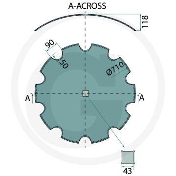 Eggeschijf getand, Ø: 710 x 7 mm - 10 tanden
