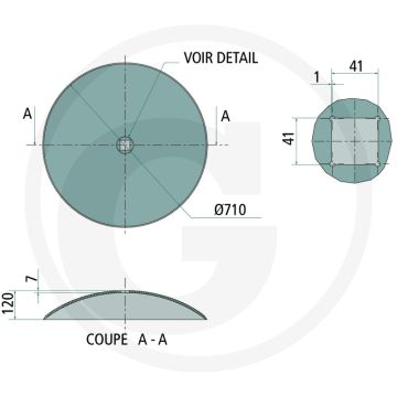 Eggeschijf glad, Ø: 710 x 7 mm - dikte: 7 mm