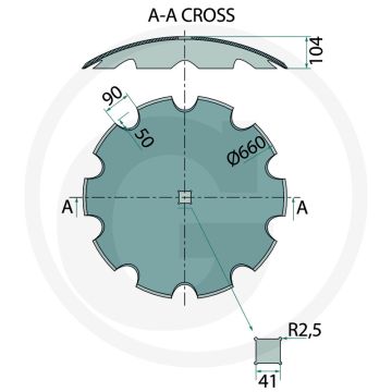 Eggeschijf getand, Ø: 660 x 8 mm - 10 tanden