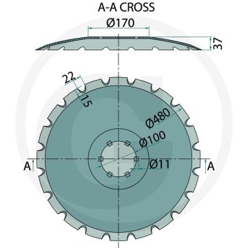 Eggeschijf getand, Ø: 460 x 5 mm - 20 tanden