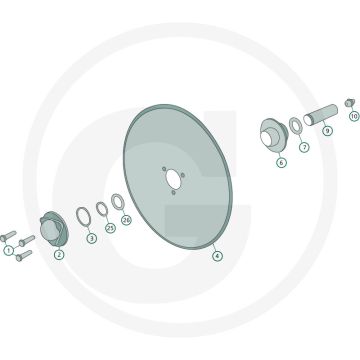 Soc à disque Kverneland lisse, 18" - Ø extérieur : 450mm