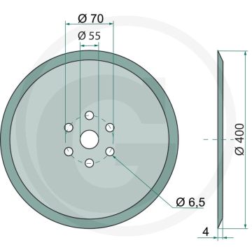 Schijfkouter zonder lager glad, Ø: 400 x 4 mm - buiten-Ø: 400mm
