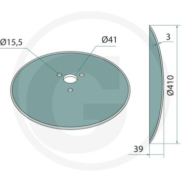 Schijf 410 x 3 type hörsch - dikte 3mm