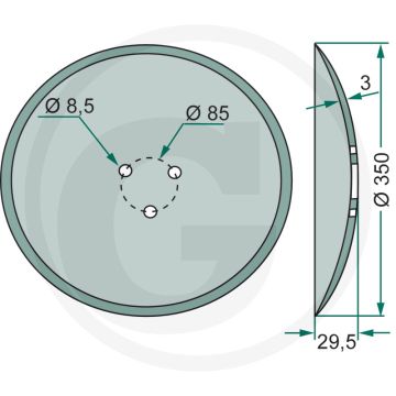 Markeurschijf glad, Ø: 350 x 3 mm - buiten-Ø: 350mm
