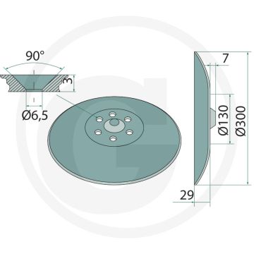 Zaaischijf 300 x 3 mm, steek-Ø: 96 mm, stomp - buiten-Ø: 300 mm
