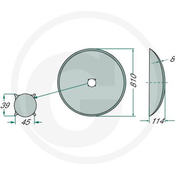 Eggeschijf glad - buiten-Ø: 810mm, dikte: 8mm