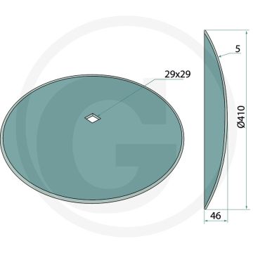 Tellerscheibe - buiten-Ø: 410mm, dikte: 5mm, uitvoering: glatt