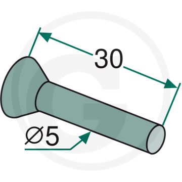 Klinknagel pakket met ca 98 stuks, 5 x 30 din 661 - standaard zaaitechniek