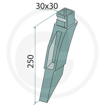 Zaadinjector 250 mm lengte 30 x 30 mm