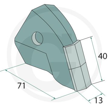 Heavy duty schaarpunt - lengte 20 cm