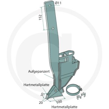 Zaaikouter, linker uitvoering granulaat - bourgault scharen.