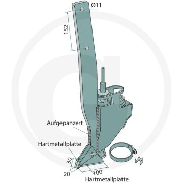 Zaaikouter, linker uitvoering zaan en vloeibare kunstmest - werkbreedte 30 cm
