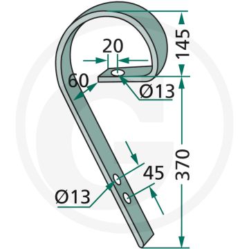 Sleeptanden - sprinter 45 x 10 mm
