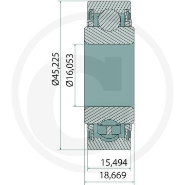 Lager voor kouterschijf - geschikt voor horsch machines