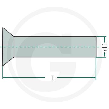 Klinknagels, verzonken kop pakket met ~100 stuks - Ø d 5mm, din 661, lengte 25mm, staal