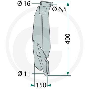 Schaar mulchzaad planter 400mm lengte