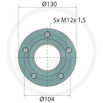 Boîtier de roulement pour fraise type : msc Ø130mm 5 x m12x1.5
