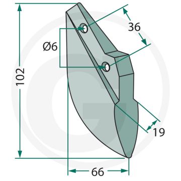 Kouterpunt - lemken (hassia) - standaard zaaitechniek - breedte 25 cm
