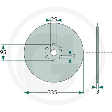 Zaaischijf Ø: 335 x 3 mm - type: eurodrill