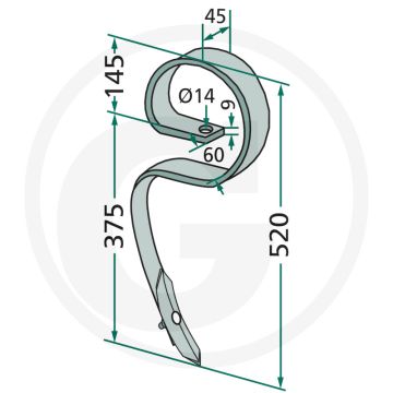Tand "agrilla universeel" rapid 45 x 10 mm