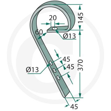 Sleepbalktand cb rapid 45 x 10 mm