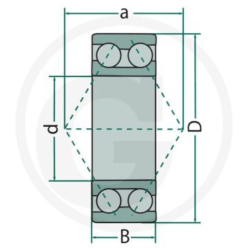 Kogellager 30 x 62 x 23,8 mm - buiten-Ø: 62 mm