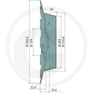 Schijf voor markeur - type: rapid, getand, Ø 326mm