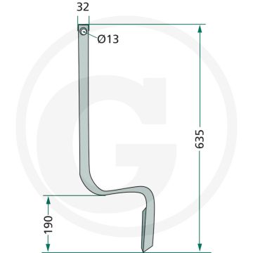 Sporenwissertand kort vierkant 32x10 mm