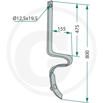 Sporenwissertand compleet met beitel - vierkant 40 x 10 mm