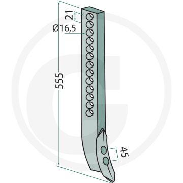 Sporenwissertand compleet met beitel - totale lengte 555mm