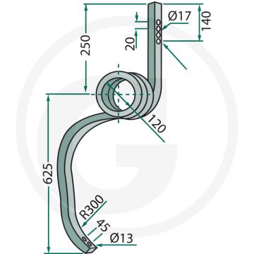 Sporenwissertand rechts 30 x 30 mm