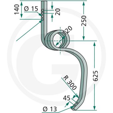 Sporenwissertand links 30 x 30 mm
