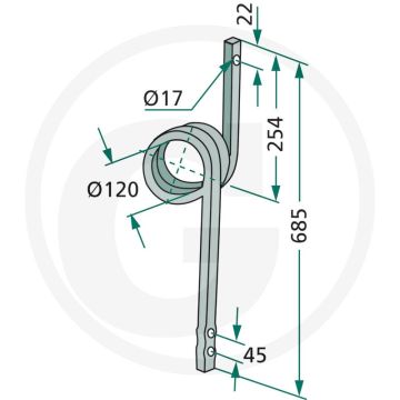 Tand links - vierkant 25 x 25 mm